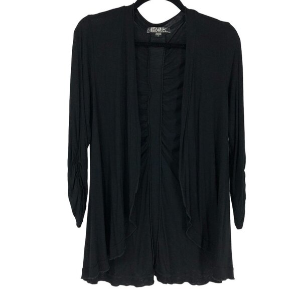 Guess Sweaters - GUESS Black Slightly  Sheer Ruched Flowy Cardigan size M